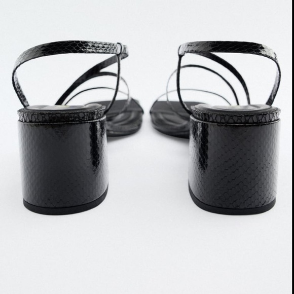 Snake print block heel sandals - never worn - Picture 6 of 7